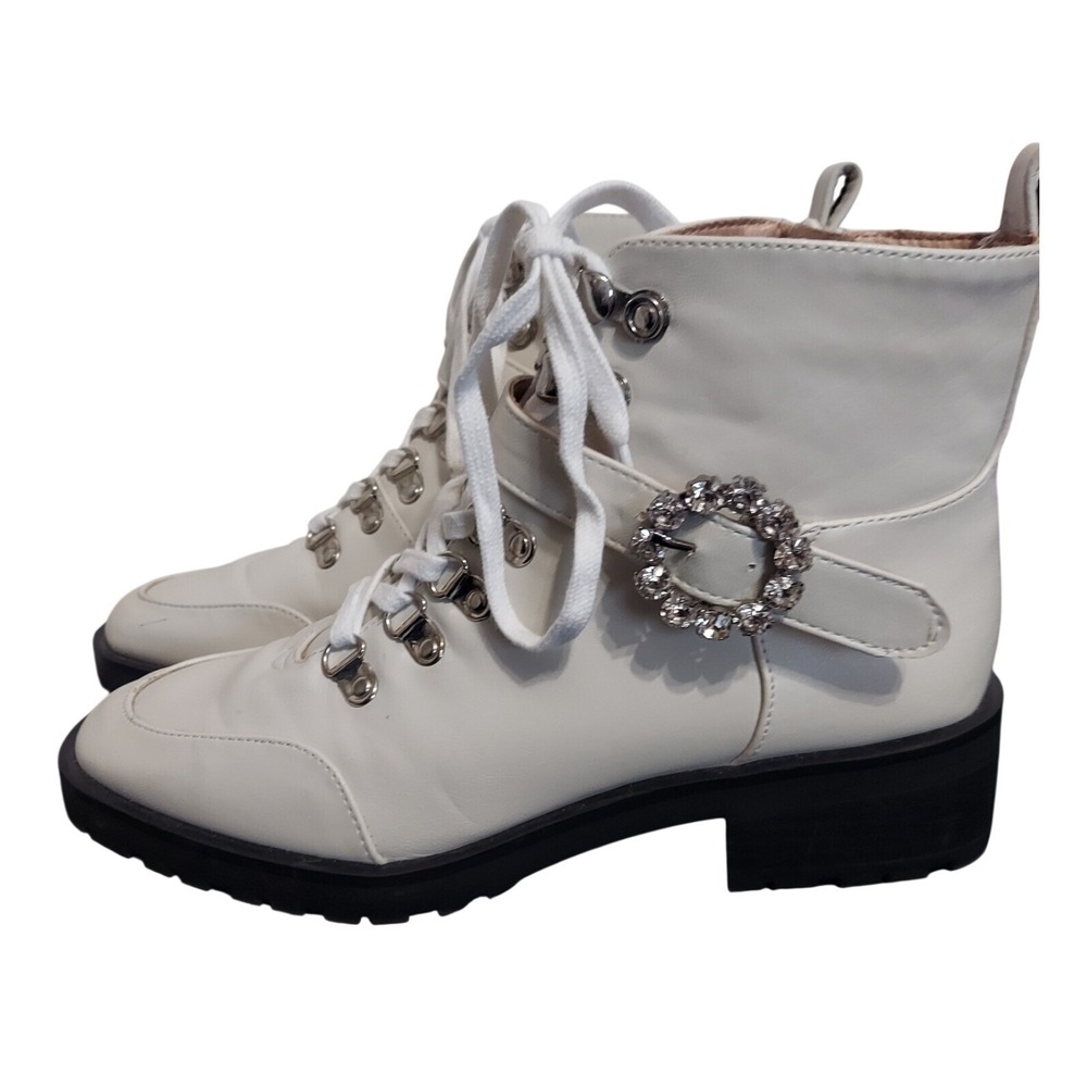 NANETTE LEPORE‎ Irina Hiker Zipper Lace Up Combat Boots Size 7.5